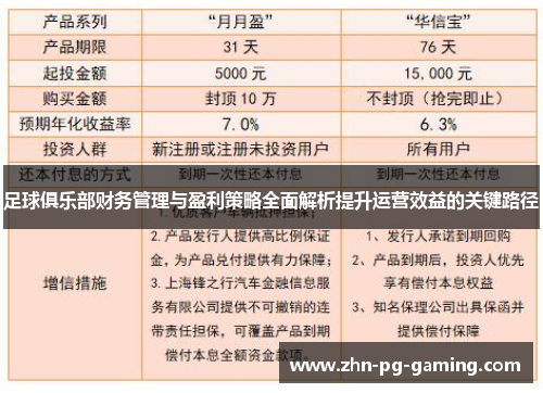 足球俱乐部财务管理与盈利策略全面解析提升运营效益的关键路径